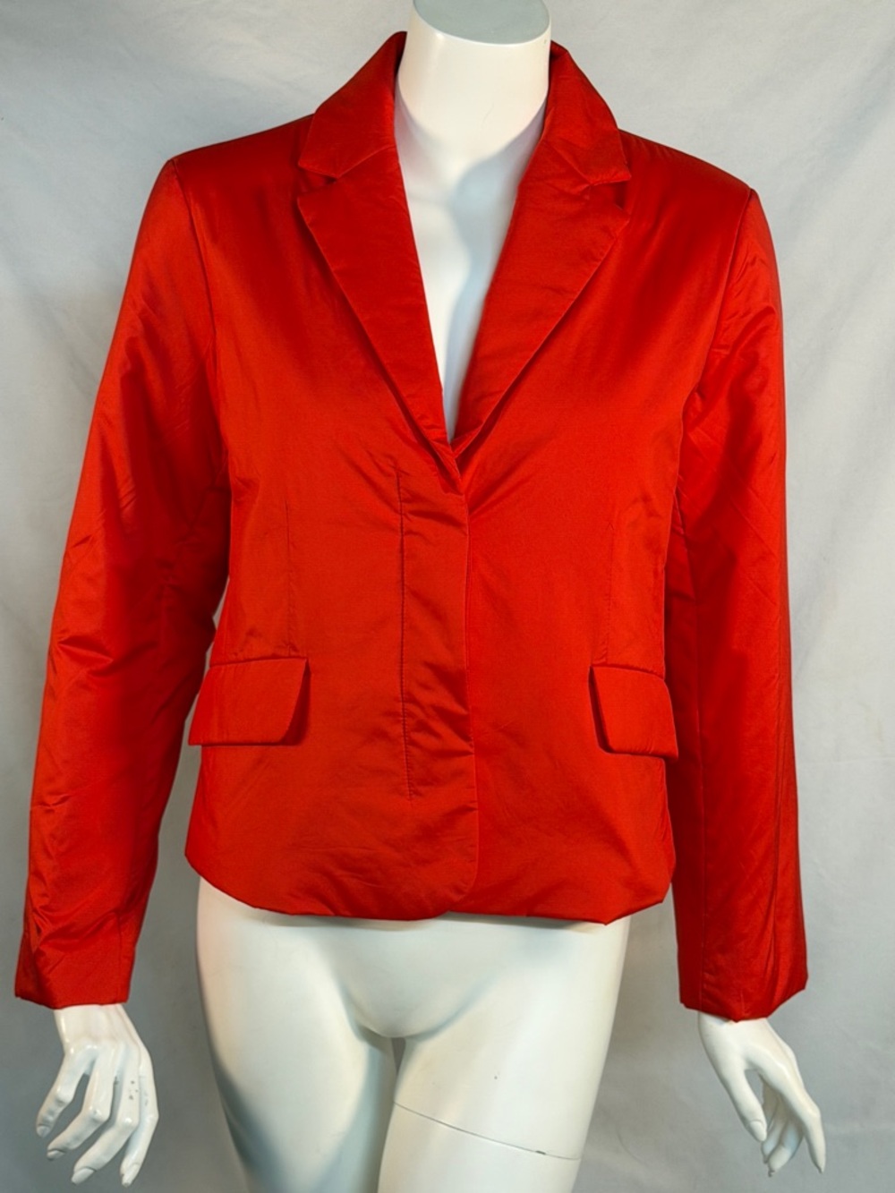 Lilla P Vibrant Red Single-Button Puff Blazer - Picture 2 of 11
